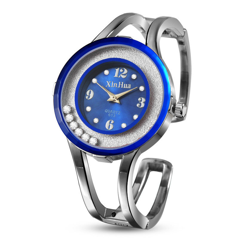 Fashion Full Steel Bracelet Watch Women Rhinestone Watch Female Clock