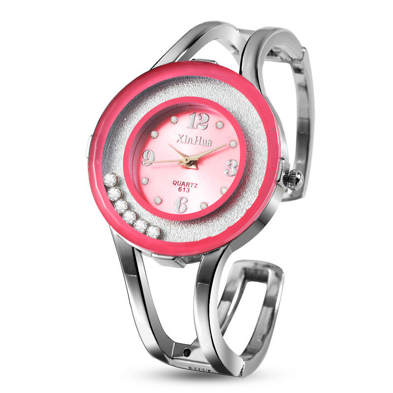 Fashion Full Steel Bracelet Watch Women Rhinestone Watch Female Clock