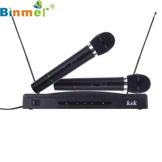 Factory Price Binmer Professional Wireless Microphone System Dual Handheld + 2 x Mic Cordless Receiver 51119 Drop Shipping