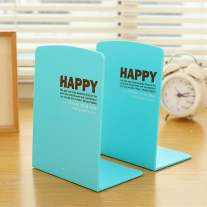 2 Pcs/Lot Deli Korea Stationery Color Cartoon Bookshelf Plastic Bookend Desk Book Organizer Office Shelves Pink Cheap Supplies