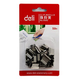 50 Pcs/Pack Deli Quality Metal Paper Clip Refills Binding Office School Supplies Stationery Accessories