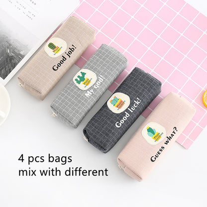 Plant succulent School pencil bag Cactus Fabric material pen case storage bag for pens eraser Stationery Office supplies A6478