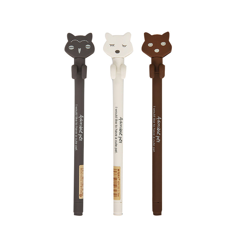 Cute Kawaii Cat Animal Kids Student 0.38mm M&g Quality Black Ink Gel Pens School Office Writing Supplies Stationery