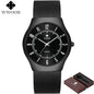 WWOOR Top Brand Luxury Men Ultra Thin Waterproof Sports Watches Men's Quartz Wrist Watch Male Slim Black Clock relogio masculino