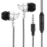 Powstro 3.5mm Fashion Design Nylon Braided Crack Earphone Cloth Rope Earpieces Stereo Bass Music Headset for Cellphone MP3 MP4