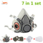 7 in 1 Set  Anti-dust Paint Spray Respirator Half Face Facepiece Pesticide Gas Mask For 3M 7502 6200