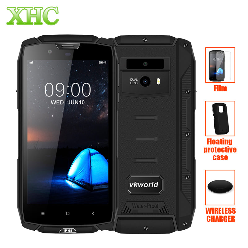 VKworld VK7000 IP68 Waterproof Smartphones 5.2" 5V/2A 5600mAh Android 8.0 Wireless Charge 4GB 64GB Octa Core Dual SIM Cellphones