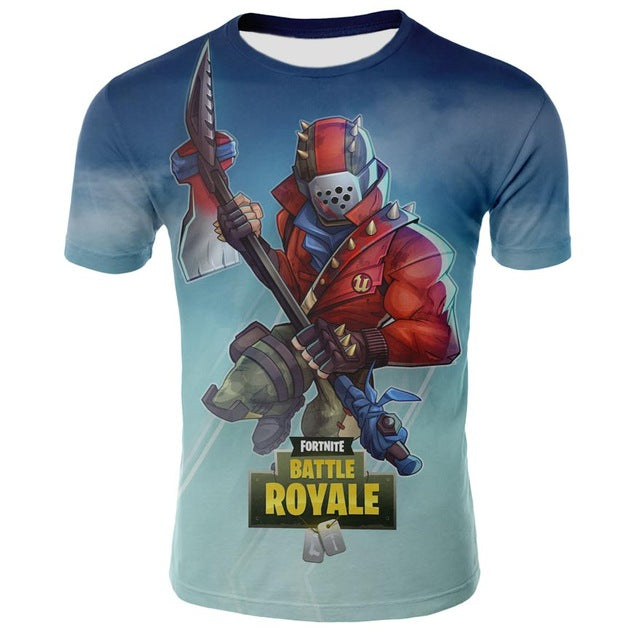 Summer 3D Printing Fortnite T-shirt Men and Women Fortnite Battle Royale T-shirt Men's Fun Fornite Games Short-sleeved T-shirt