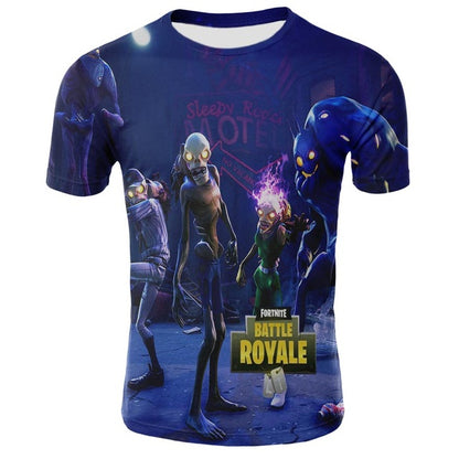 Summer 3D Printing Fortnite T-shirt Men and Women Fortnite Battle Royale T-shirt Men's Fun Fornite Games Short-sleeved T-shirt