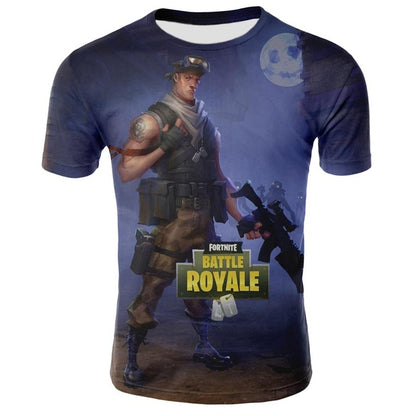 Summer 3D Printing Fortnite T-shirt Men and Women Fortnite Battle Royale T-shirt Men's Fun Fornite Games Short-sleeved T-shirt