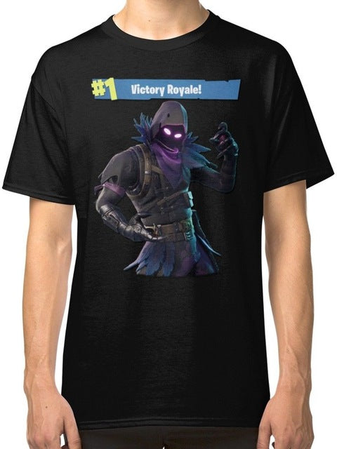 Fornite - Raven (Victory Royale) Men's T-Shirt Clothing T Shit  Printing Short Sleeve Casual O-Neck Cotton