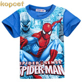 Short Sleeve Spiderman t shirt  Kids Baby Batman v Superman Printing Boys Clothes spider-man T-Shirts For Children's Clothing