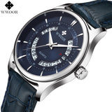 WWOOR Top Brand Luxury Men Waterproof Sports Watches Men's Quartz Date Creative Clock Male Leather Wrist Watch relogio masculino