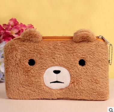 Bear Pencil Cases For Girls Kawaii Plush Panda Pen Bag Stationery Pouch Kids Gift School Office Supply Estuche