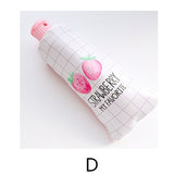 Pink strawberry pencil bag PU Big fruit pen case with sharpener Cute pencase Stationery school supplies Material escolar A6732