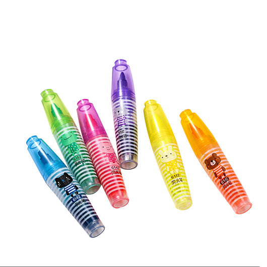 6 Pcs/lot Kawaii Highlighter Set Pen Markers Cute Korean Stationery Marker Light Drawing Supplies Kids