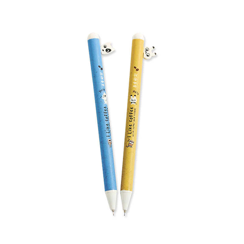 2 Pcs/lot 0.5mm Cute Retractable Gel Ink Pen Black Blue Ink Office School Supplies Stationery