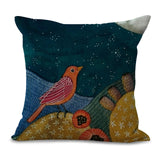 Little Birds Prints Pillow Cover Square Pillow Cushion Case Bedding Waist Back Pillowcases Home Office Supplies