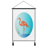 Wall Hanging Sky Flamingo Tapestry Tassels Cotton Linen Banner Tapisserie Textiles 65x45cm Home Office Decoration Supplies