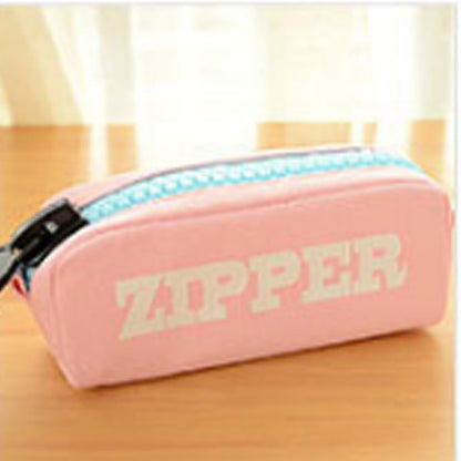 DINIWELL Big Zipper Pencil Case Canvas School Pencil Bag Stationery Storage Large Bag Pen Box Office Supplies Gift Girls Bags