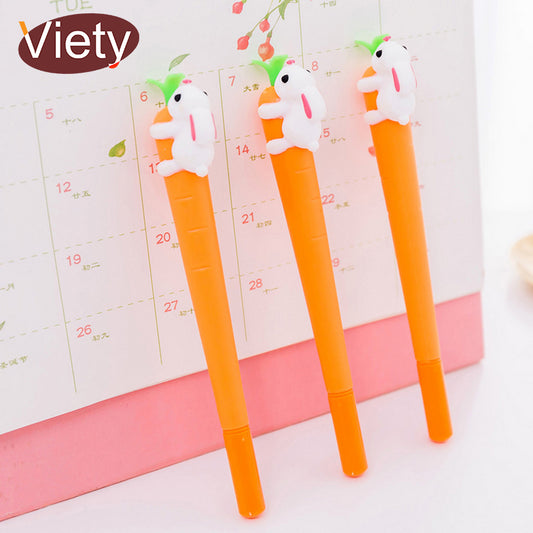 2 pcs/lot Cute carrot rabbit gel pen cute pens material escolar kawaii stationery canetas escolar school office supplies