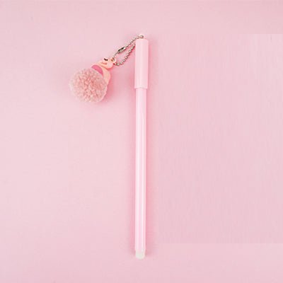 cartoon pink pompon bird pendant gel pen writting pens canetas material escolar kawaii staitonery paperlaria school supplies