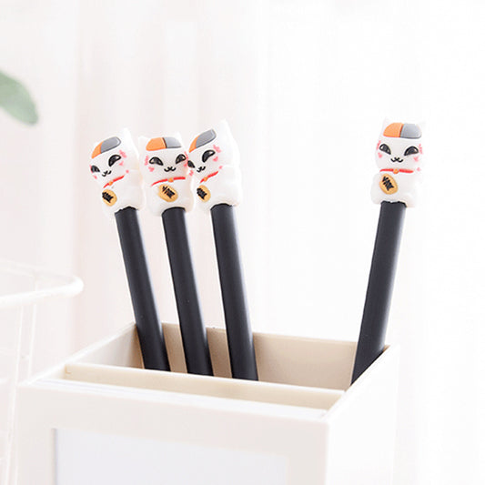 2 Pcs/Lot Cute cartoon Lucky Cat student gel pen kawaii pens school supplies stationery canetas material escolar papelaria