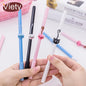 4 pcs/lot cartoon long tail cat gel pen black ink writing pens student stationery office school supplies canetas escolar