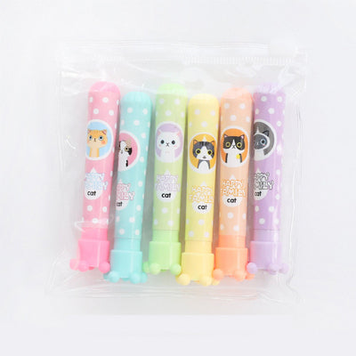 6 Pcs/Bag Cute face Pill modeling cartoon student color pen kawaii stationery school supplies canetas escolar papelaria