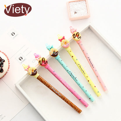 5 pcs/lot Cartoon Cute Donuts student gel pen cute pens canetas material escolar kawaii staitonery paperlaria school supplies