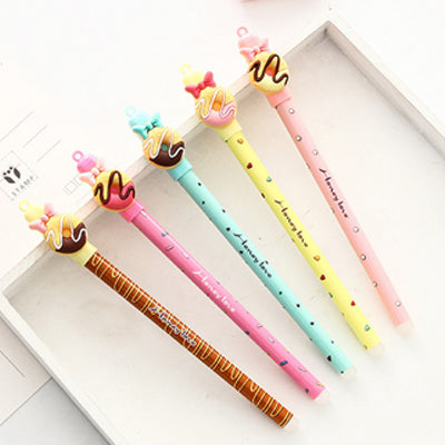 5 pcs/lot Cartoon Cute Donuts student gel pen cute pens canetas material escolar kawaii staitonery paperlaria school supplies