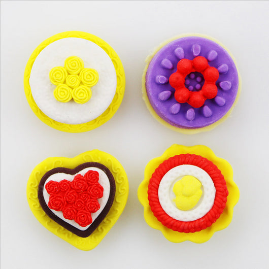 4 pcs/set Food cake modeling mini eraser  grape eraser creative kawaii stationery school supplies gift for kids