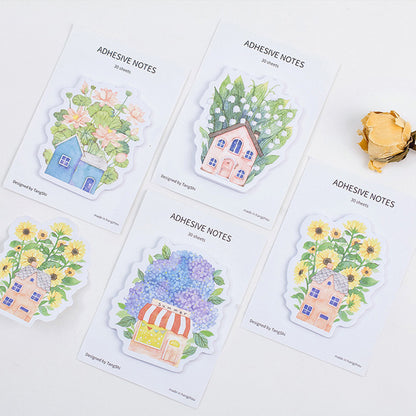 Beautiful flower house Paste memo pad planner sticky note paper sticker kawaii stationery pepalaria office school supplies