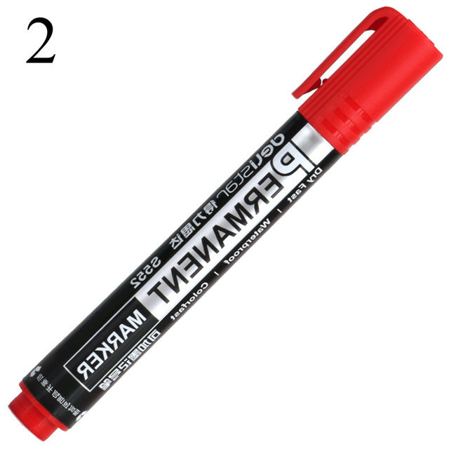 High Capacity Black Permanent Oil-Based Paint Marker Pen For Board Glass Wood Plastic Office School Supplies Markers