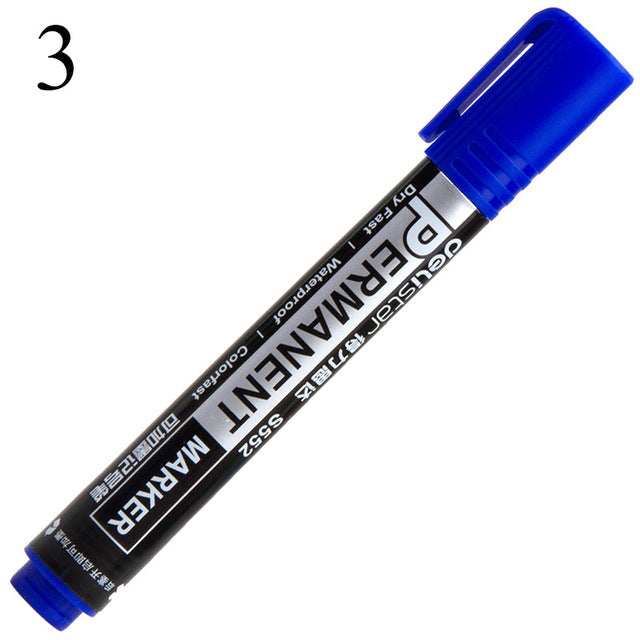 High Capacity Black Permanent Oil-Based Paint Marker Pen For Board Glass Wood Plastic Office School Supplies Markers