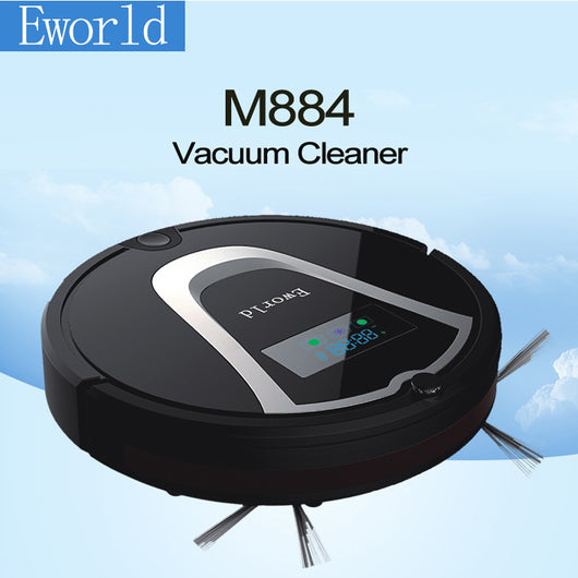 Eworld M884 Multifunction Intelligent Home Robot Mini Vacuum Cleaner with Sweep Vacuum Mop Cleaner LCD Touch Screen