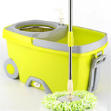 Spin Mop Bucket Stainless Steel Rotating Mop with Bucket Double Drive Hand Pressure Household Floor Cleaning Tools Set