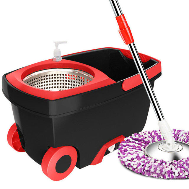 Spin Mop Bucket Stainless Steel Rotating Mop with Bucket Double Drive Hand Pressure Household Floor Cleaning Tools Set