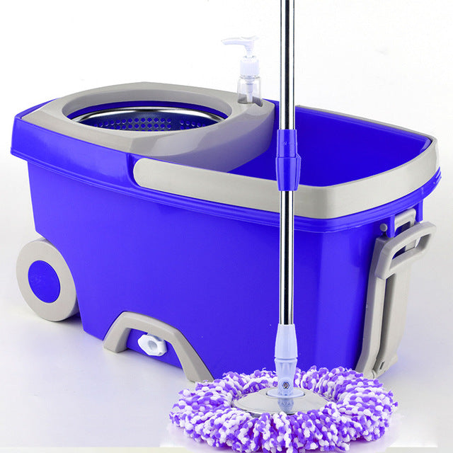 Spin Mop Bucket Stainless Steel Rotating Mop with Bucket Double Drive Hand Pressure Household Floor Cleaning Tools Set