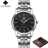 Top Brand Luxury Men Waterproof Stainless Steel Gold Watches Men's Quartz Clock Male Sports Wrist Watch WWOOR relogio masculino