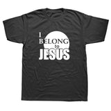 Summer Printed T Shirts I Belong to Jesus T-shirts Cotton Short Sleeve Christ Religion Christian Faith Tops Tees