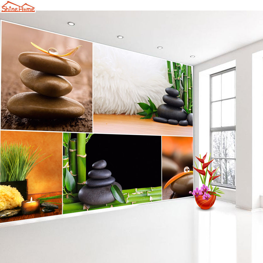 Shinehome-3 d Wallpaper for Livingroom 3d Wall SPA Salon Cosmetic Massage Bamboo Store Rolls Wall Paper Roll Papel De Parede