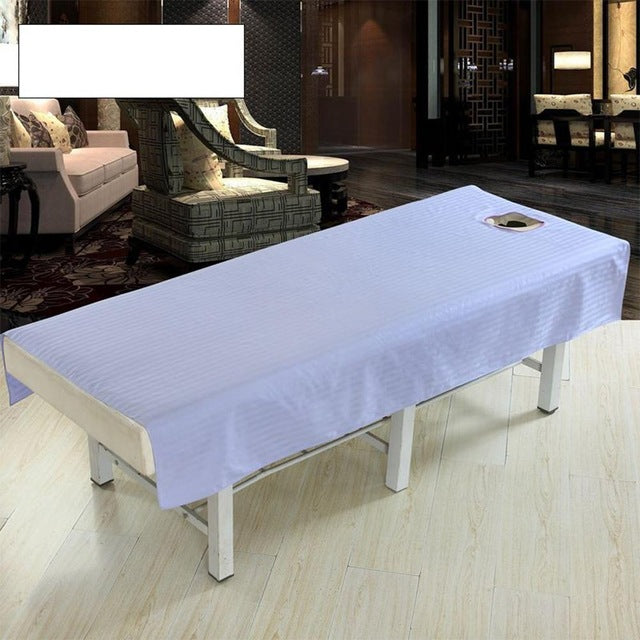 SaiDeng Cotton Waterproof Massage Table Cloth Bed Cover Sheet Beauty Salon Spa Bed Cover Sheet with Face Hole Pure Color zk30