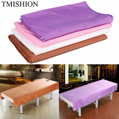 TMISHION 2 Sizes Salon Nail Art Beauty Bed Cover Sheets Massage Sheet SPA Treatment Bed Cover Table Cloth With Face Breath Hole