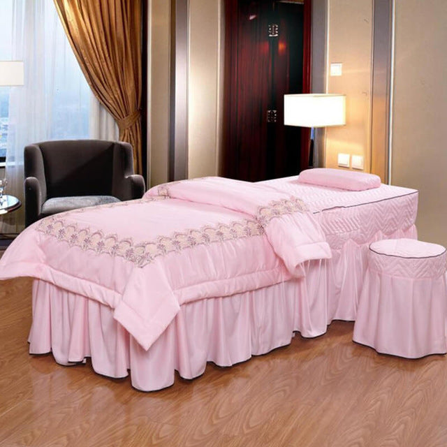 Modal Jacquard Beauty Salon Sheet Quilt Cover 4pcs Sets Massage Parlour Spa Beauty Fumigation Bedding Kit Fitted Bed Bedspread