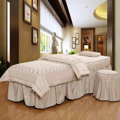 Modal Jacquard Beauty Salon Sheet Quilt Cover 4pcs Sets Massage Parlour Spa Beauty Fumigation Bedding Kit Fitted Bed Bedspread