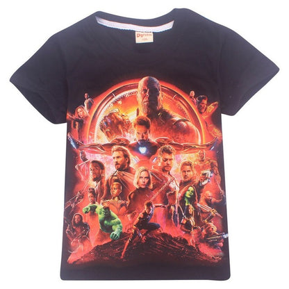 New summer pure cotton t shirt Infinity War Avengers girls tops tee cartoon 3d printing boys t shirts bobo choses kids clothes