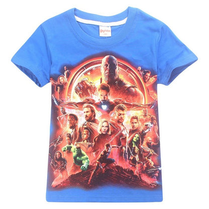 New summer pure cotton t shirt Infinity War Avengers girls tops tee cartoon 3d printing boys t shirts bobo choses kids clothes