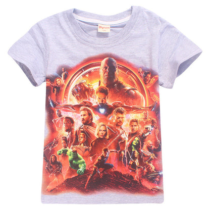 New summer pure cotton t shirt Infinity War Avengers girls tops tee cartoon 3d printing boys t shirts bobo choses kids clothes