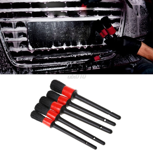 Natural Boar Hair Detail Brush Auto Detailing Brush Set Perfect for Car Motorcycle Cleaning Wheels Dashboard 5PCS/SET Mar